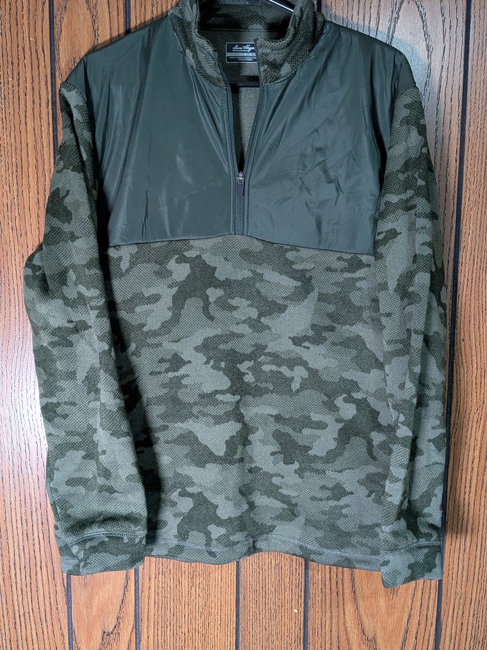 Men's Ben Hogan Olive Green Camo Half-Zip Pullover Like New Condition Large